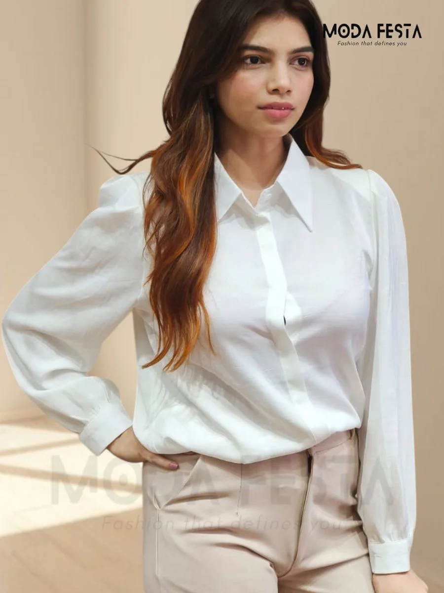 ModaFesta -crepe-white-satin-shirt-white