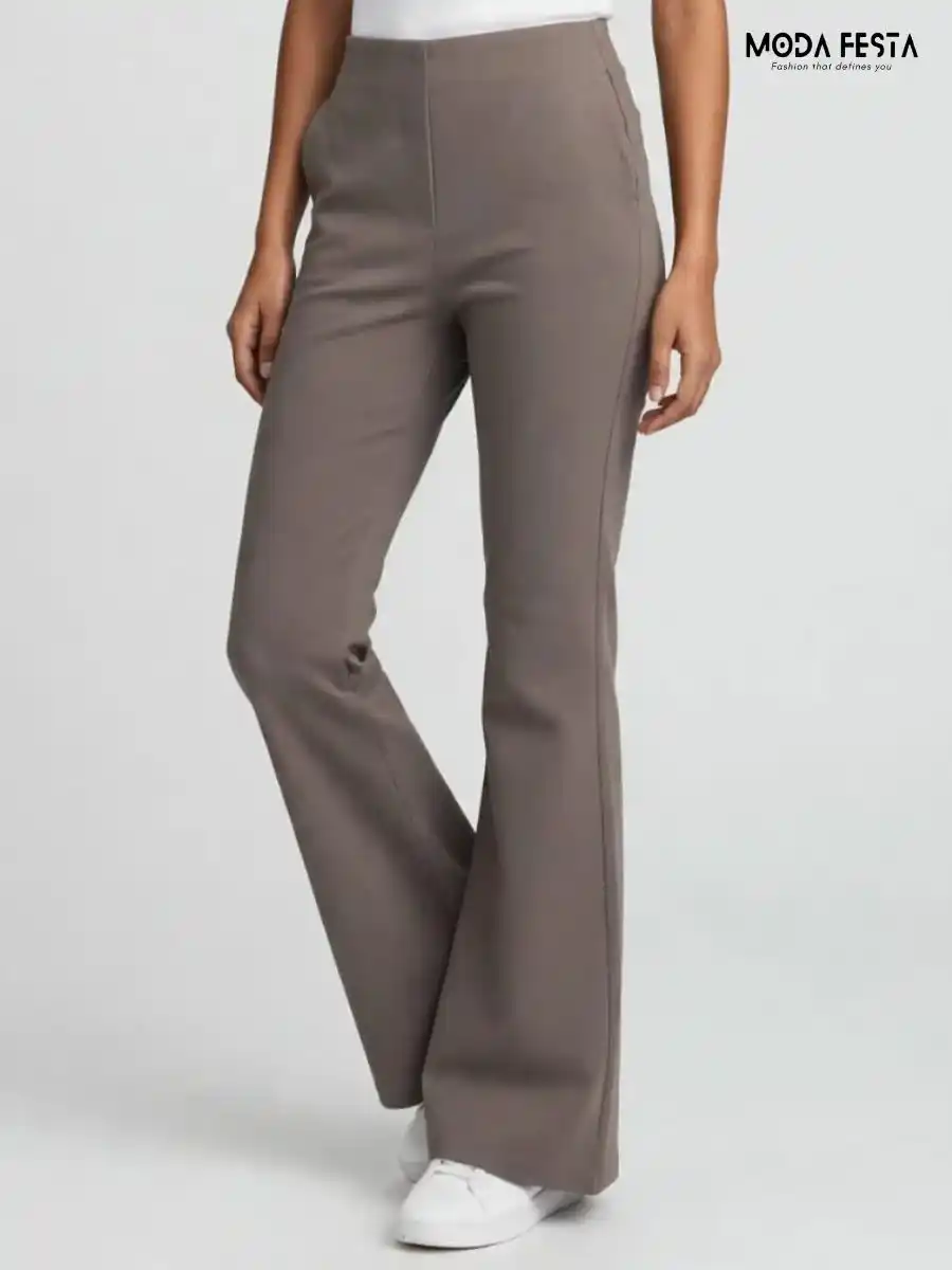 ModaFesta -taupe-high-waisted-flared-trousers