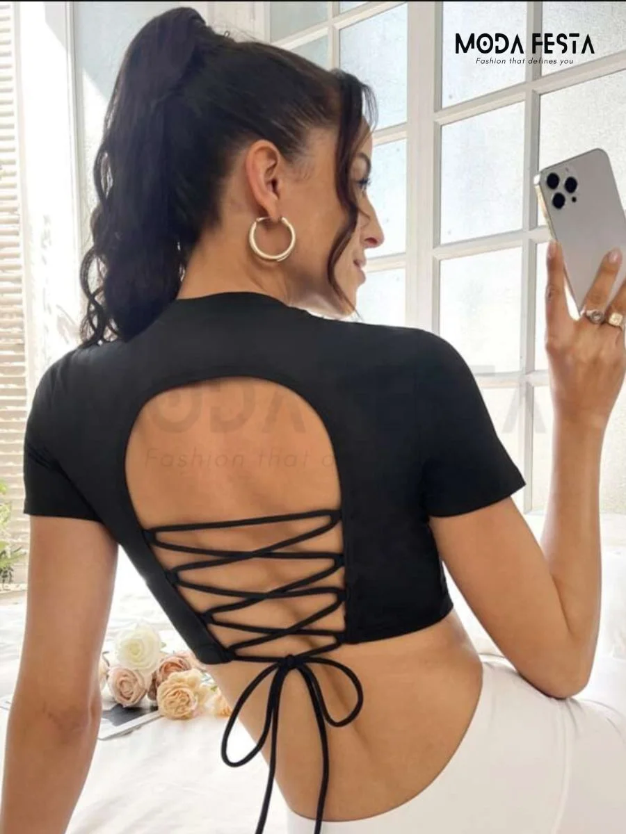 ModaFesta -backless-lace-crop-top-black