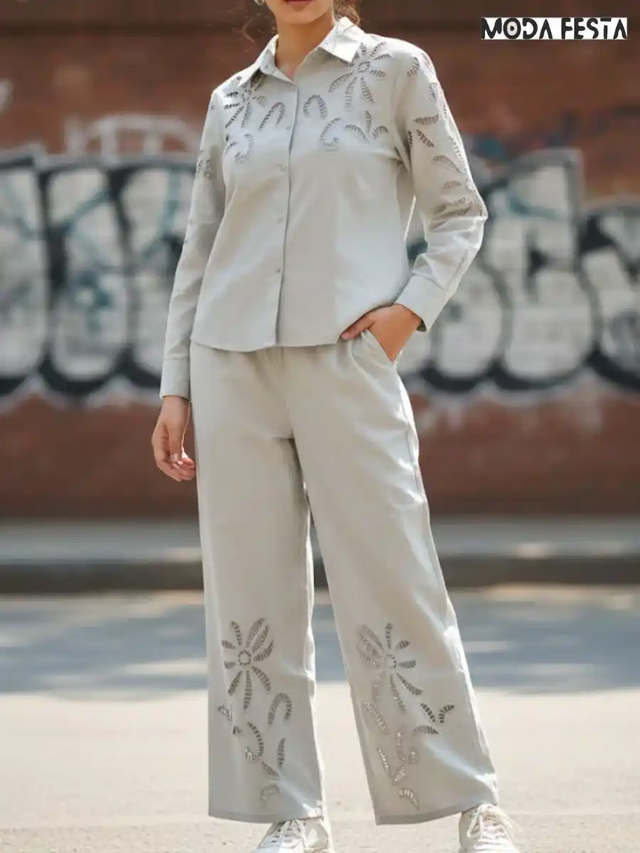 ModaFesta -elegant-cutwork-style-coord-set-grey