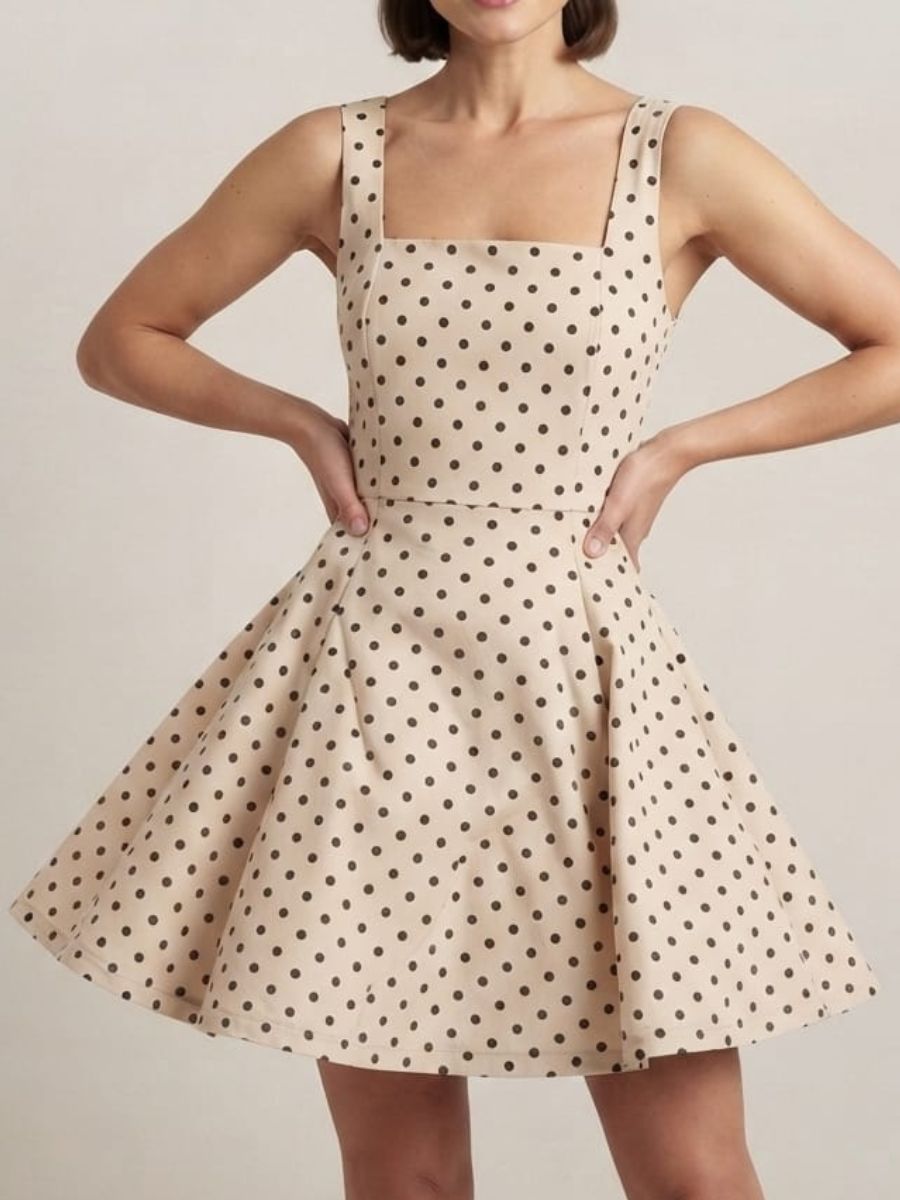 ModaFesta -short-polka-dot-dress-off-white