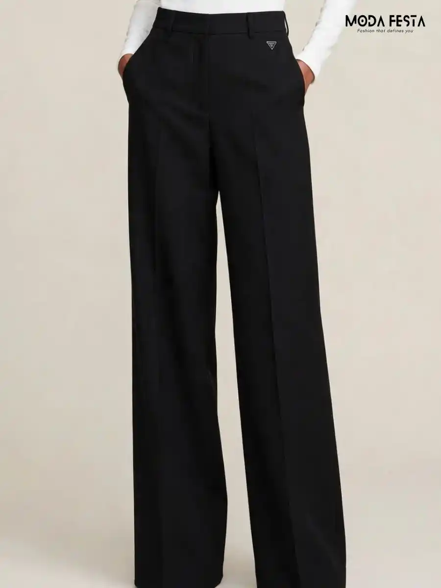 ModaFesta -classic-black-high-waist-wide-leg-trousers