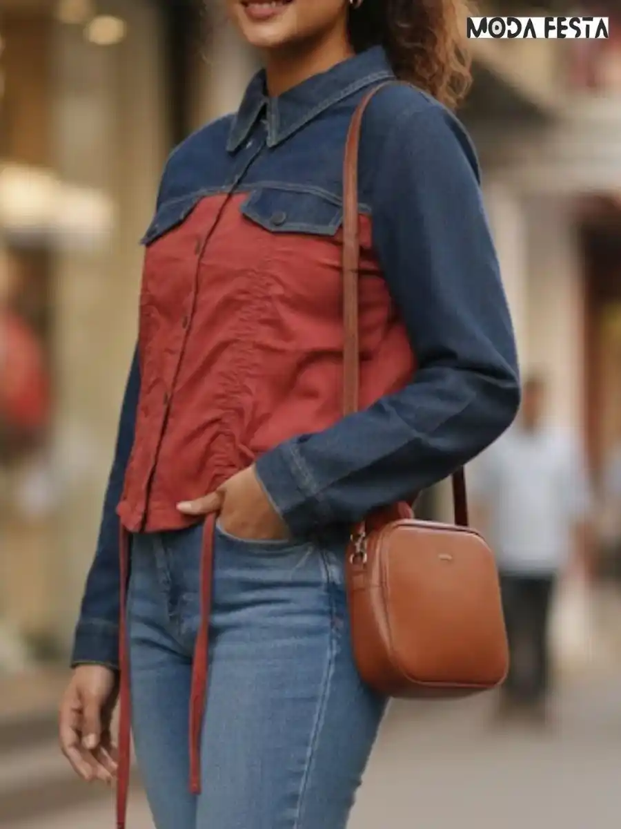 ModaFesta -denim-rust-casual-shirt-for-women