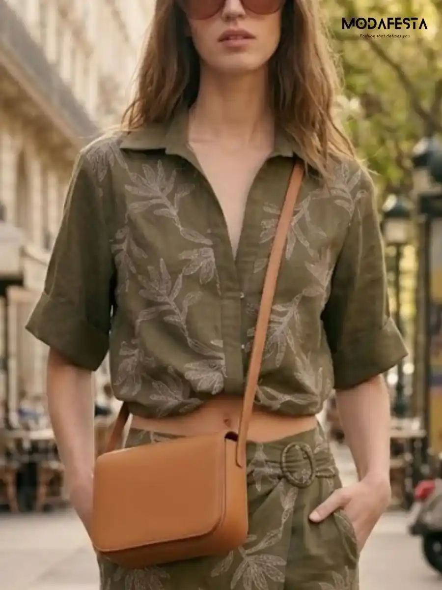 ModaFesta -elegant-floral-embroidered-crop-top-green