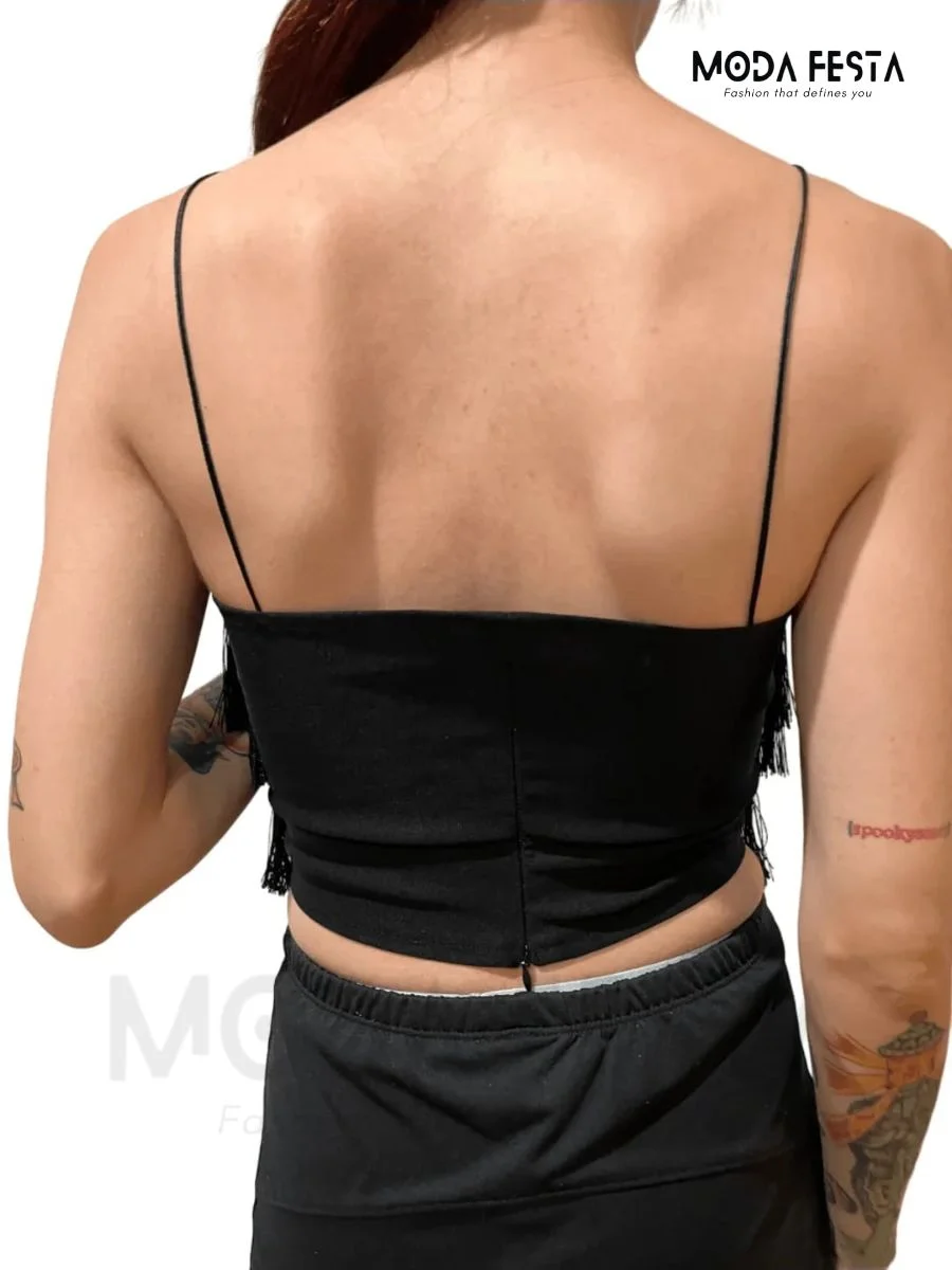 ModaFesta -tiered-bustier-padded-top-black