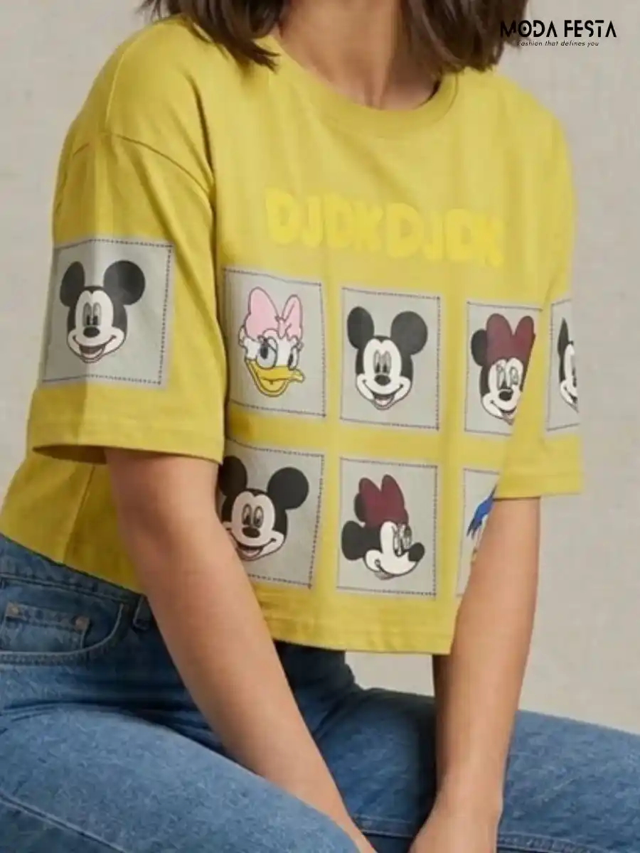 ModaFesta -disney-character-collage-crop-top