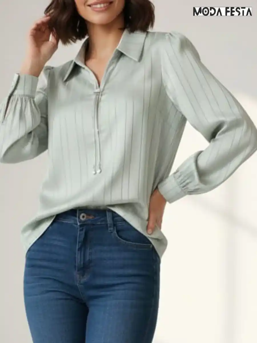 ModaFesta -elegant-top-with-accessories-green