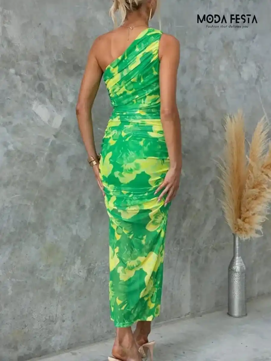 Stylish Runched Mesh Bodycon Dress