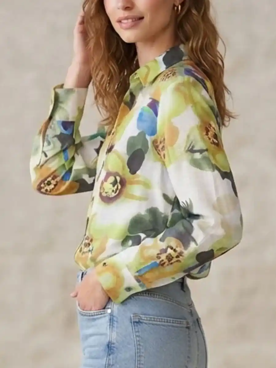 ModaFesta -womens-watercolor-bloom-printed-shirt