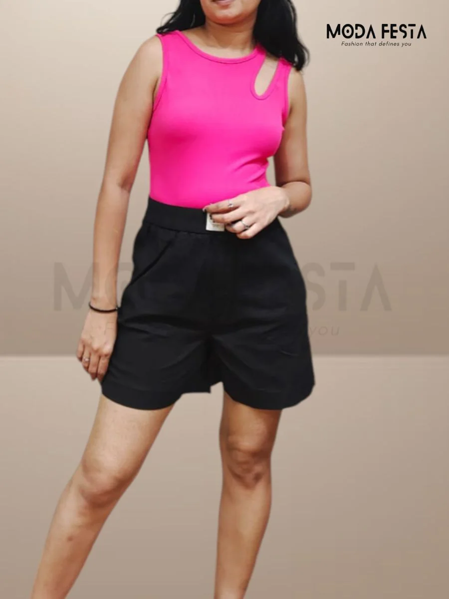 ModaFesta -summer-cotton-short-black