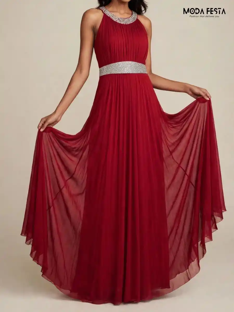 ModaFesta -red-embellished-halter-neck-maxi-dress