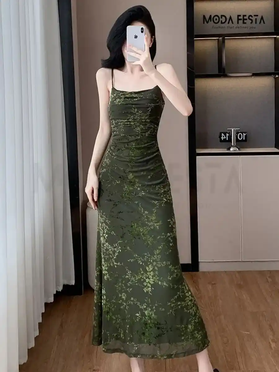ModaFesta -cowl-neck-dress-with-shurg-green