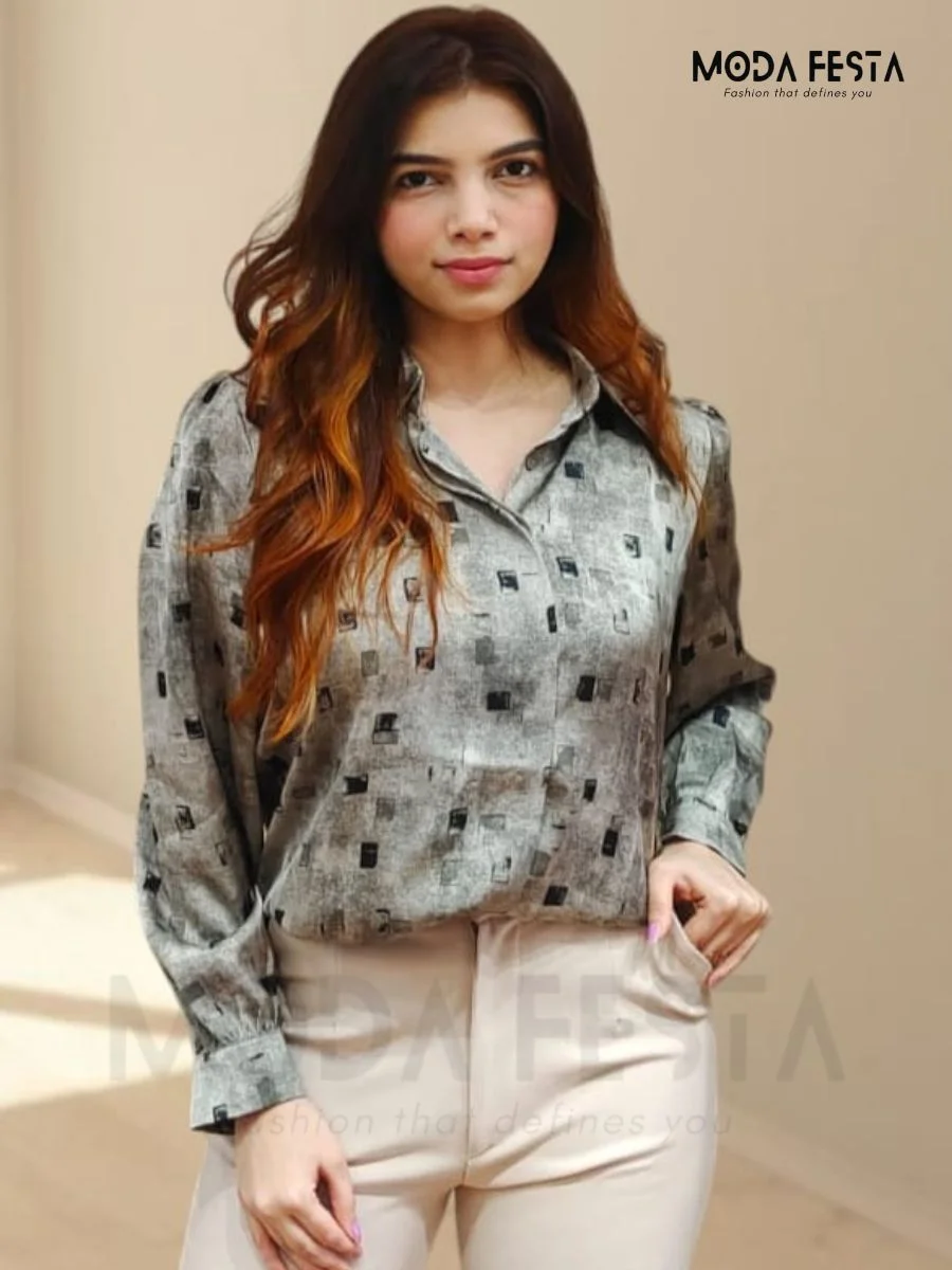 ModaFesta -trendy-formal-satin-shirt-grey