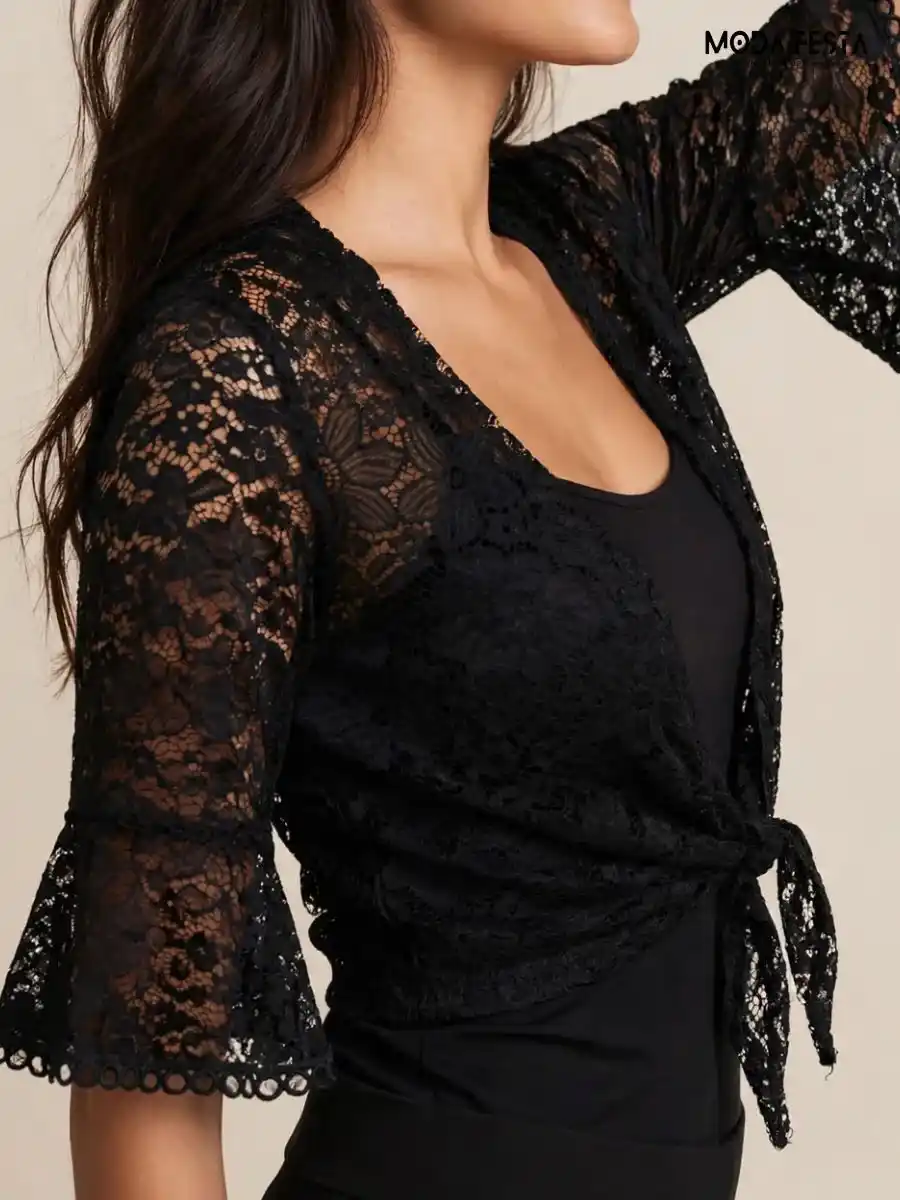 ModaFesta -black-lace-crop-shrug