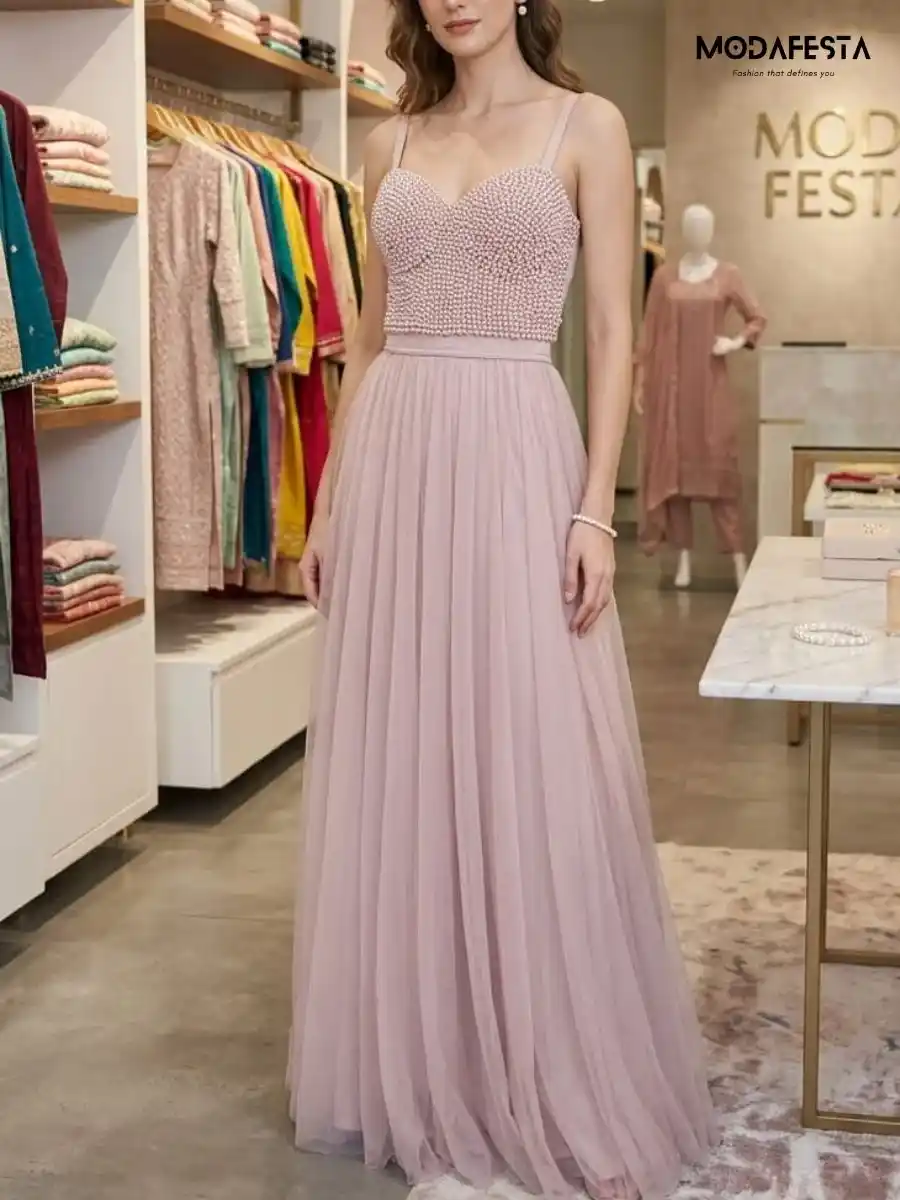 Elegant Embellished A Line Corset Dress