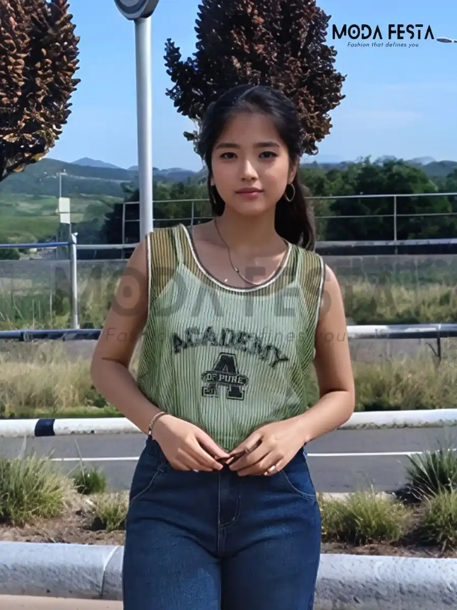 ModaFesta -casual-crop-top-with-inner-green