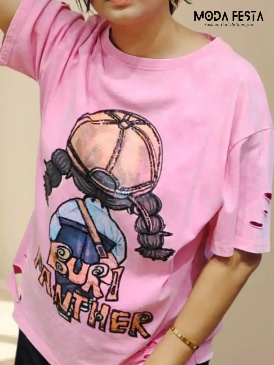 ModaFesta -elegant-hip-hop-t-shirt-pink