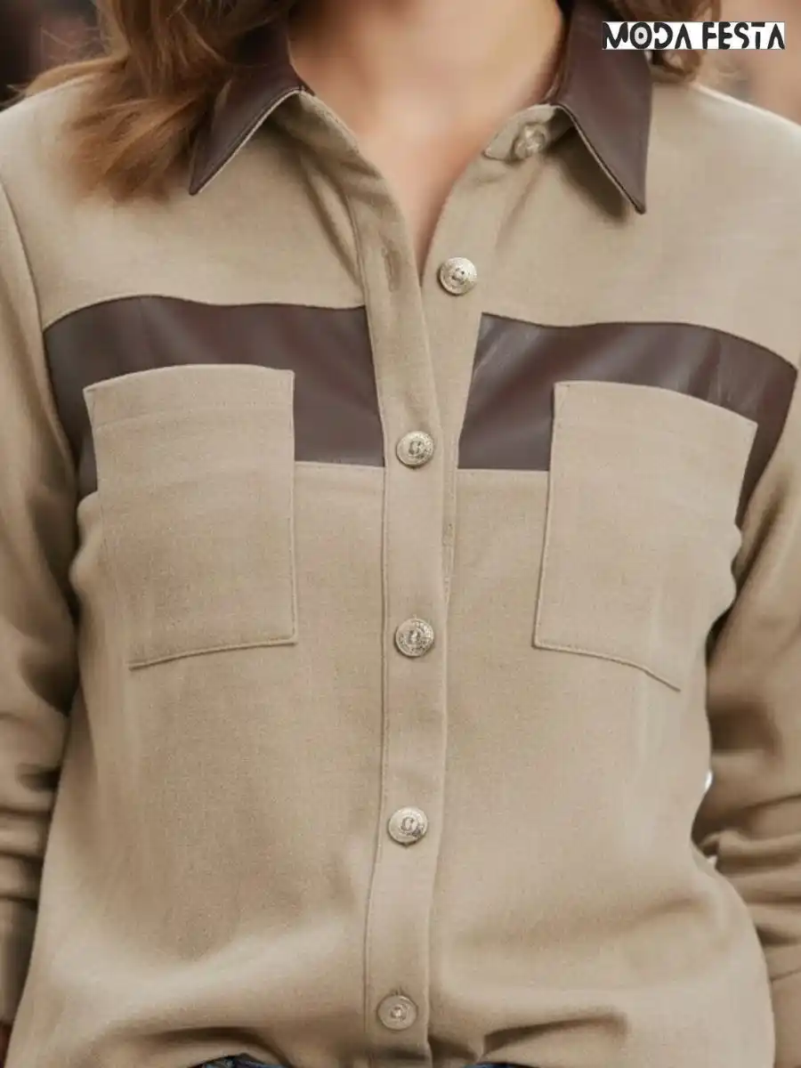 ModaFesta -elegant-chic-long-shirt-beige