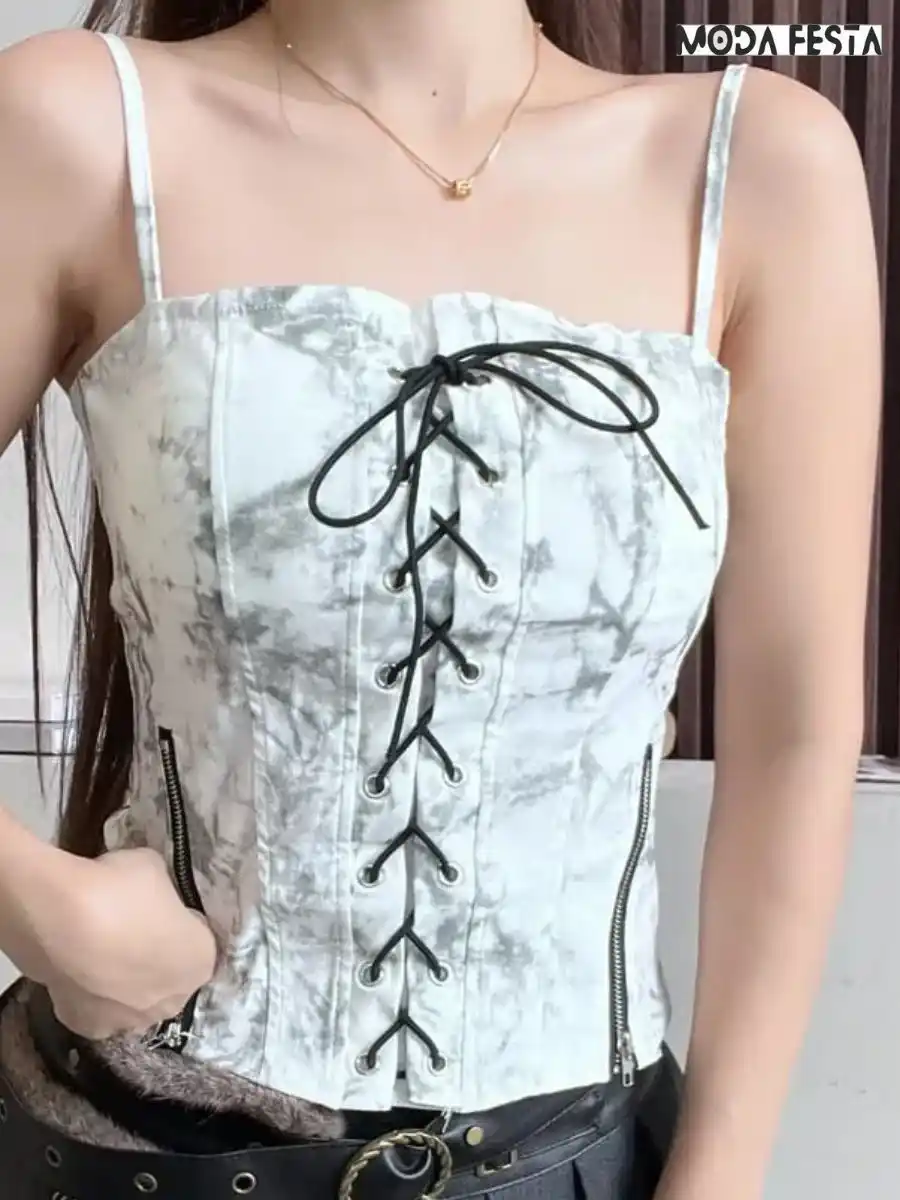 Elegant Tie-Dye Strappy Top