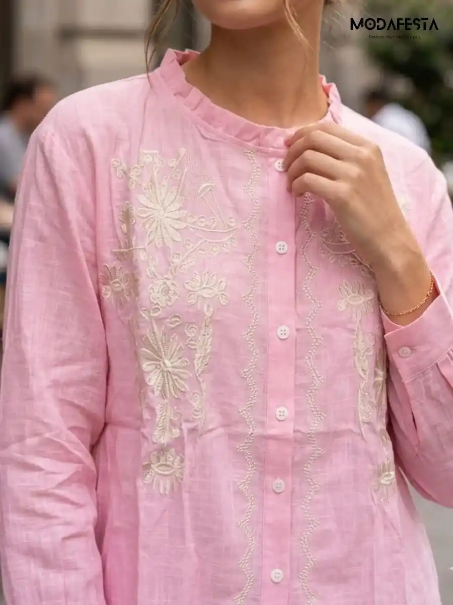 ModaFesta -elegant-floral-embroidered-design-shirt-light-pink