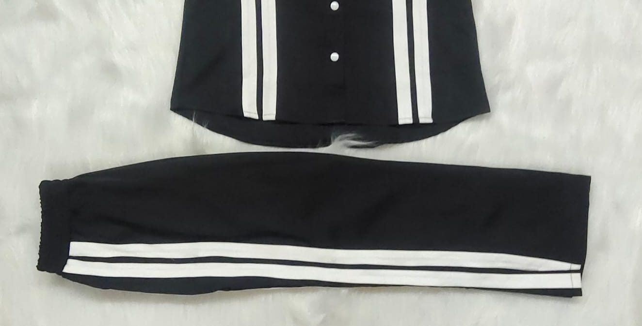 ModaFesta -black-strip-co-ord-set