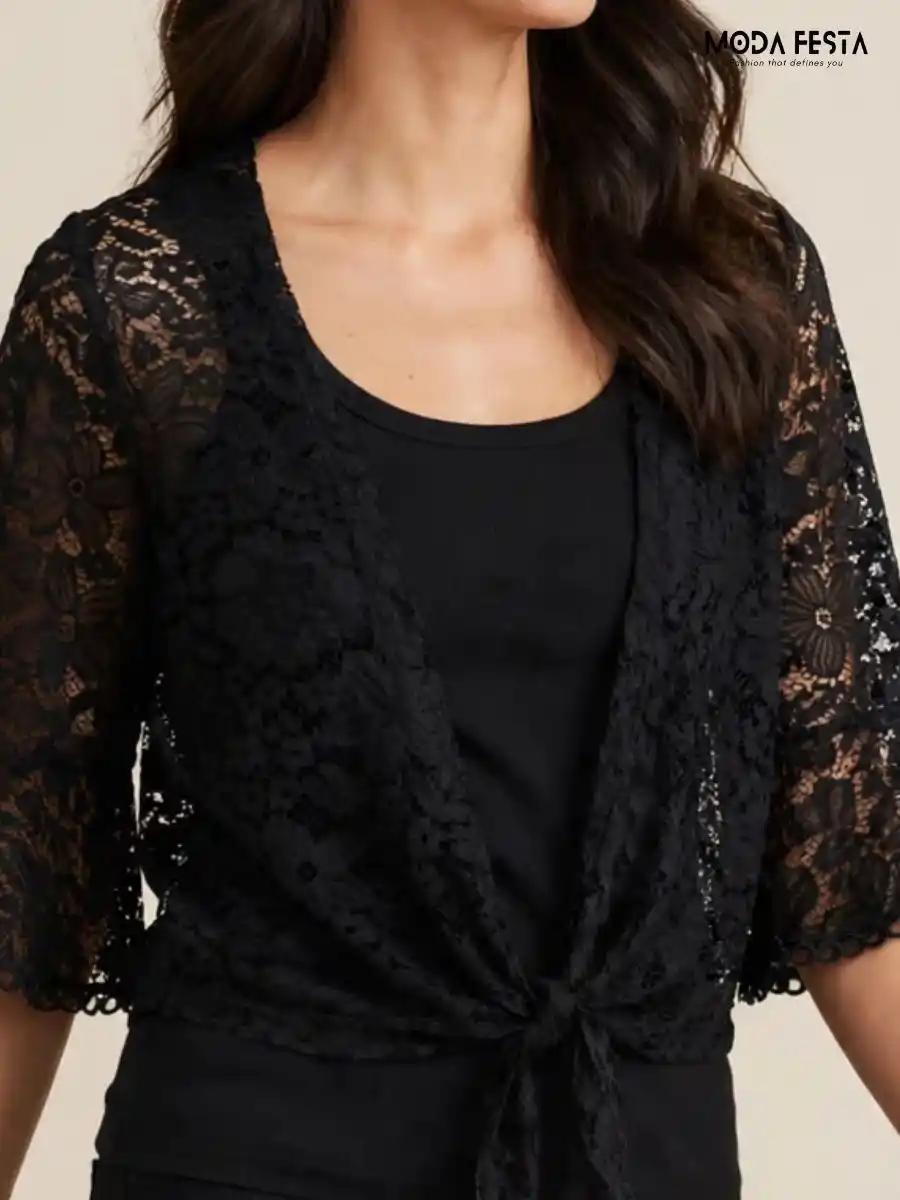 ModaFesta -black-lace-crop-shrug
