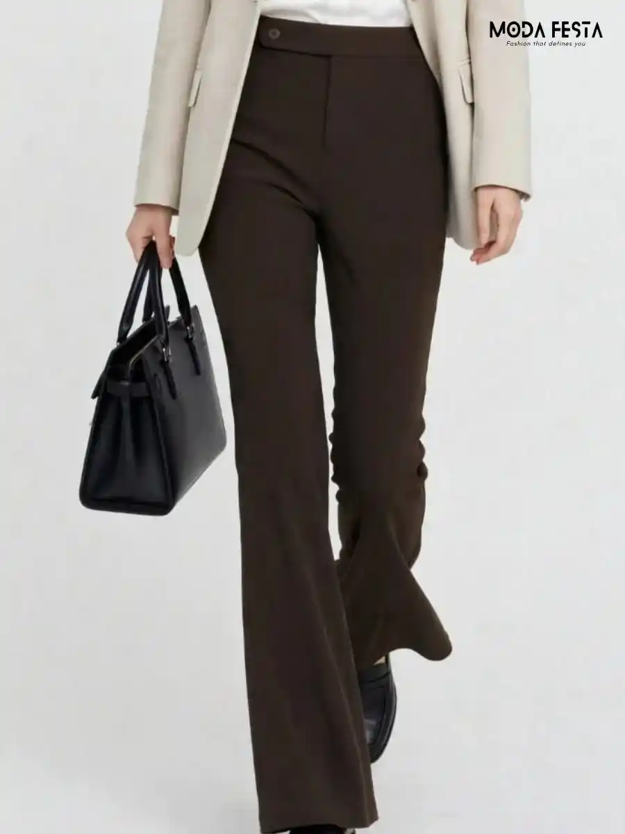ModaFesta -dark-brown-flare-trousers