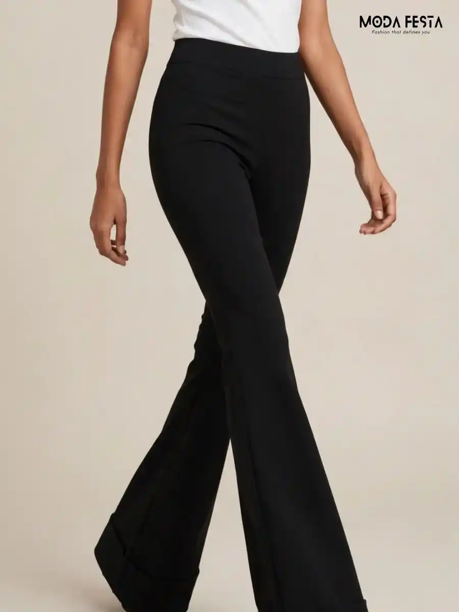 ModaFesta -classic-black-high-waisted-flared-trousers
