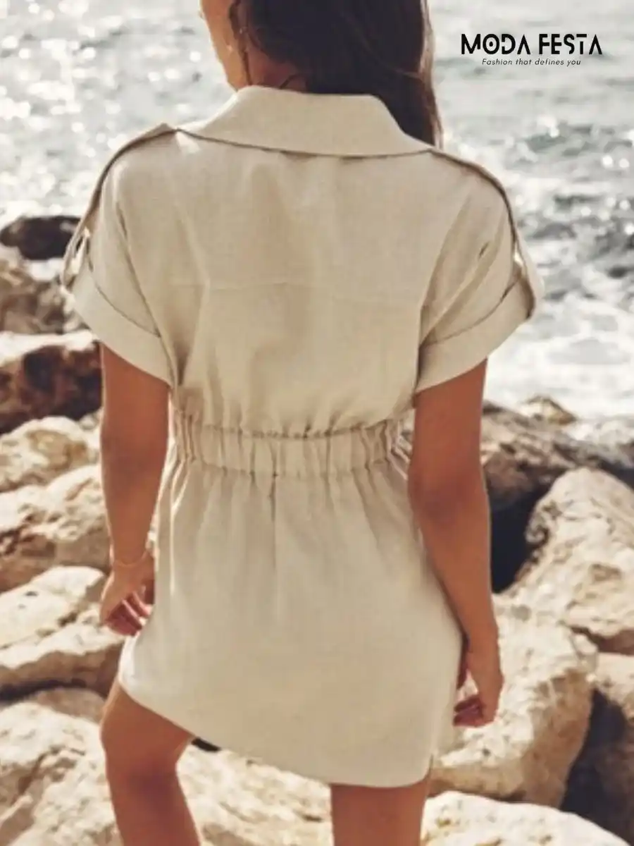 ModaFesta -linen-blend-cargo-dress-beige