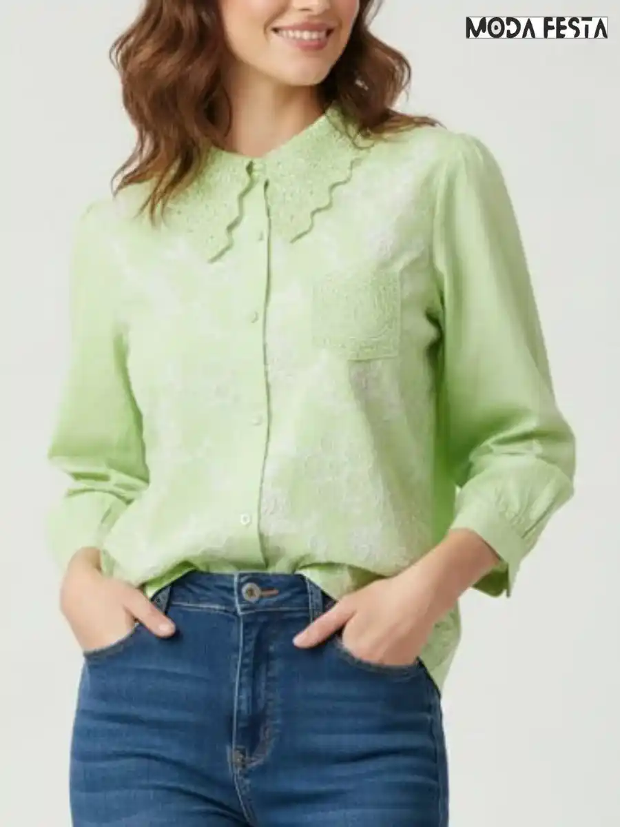 ModaFesta -elegant-green-embroidered-shirt