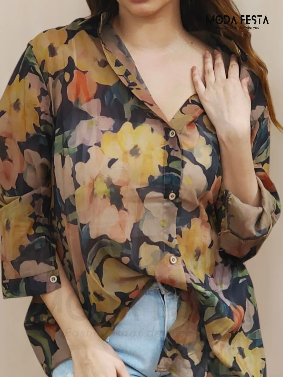 ModaFesta -chiffon-black-printed-shirt