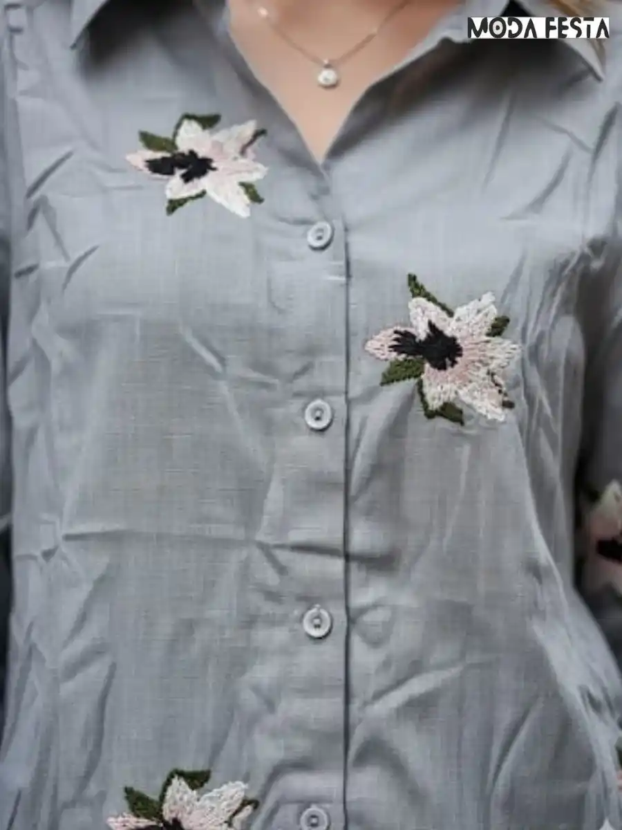 ModaFesta -elegant-wildflower-linen-shirt-grey