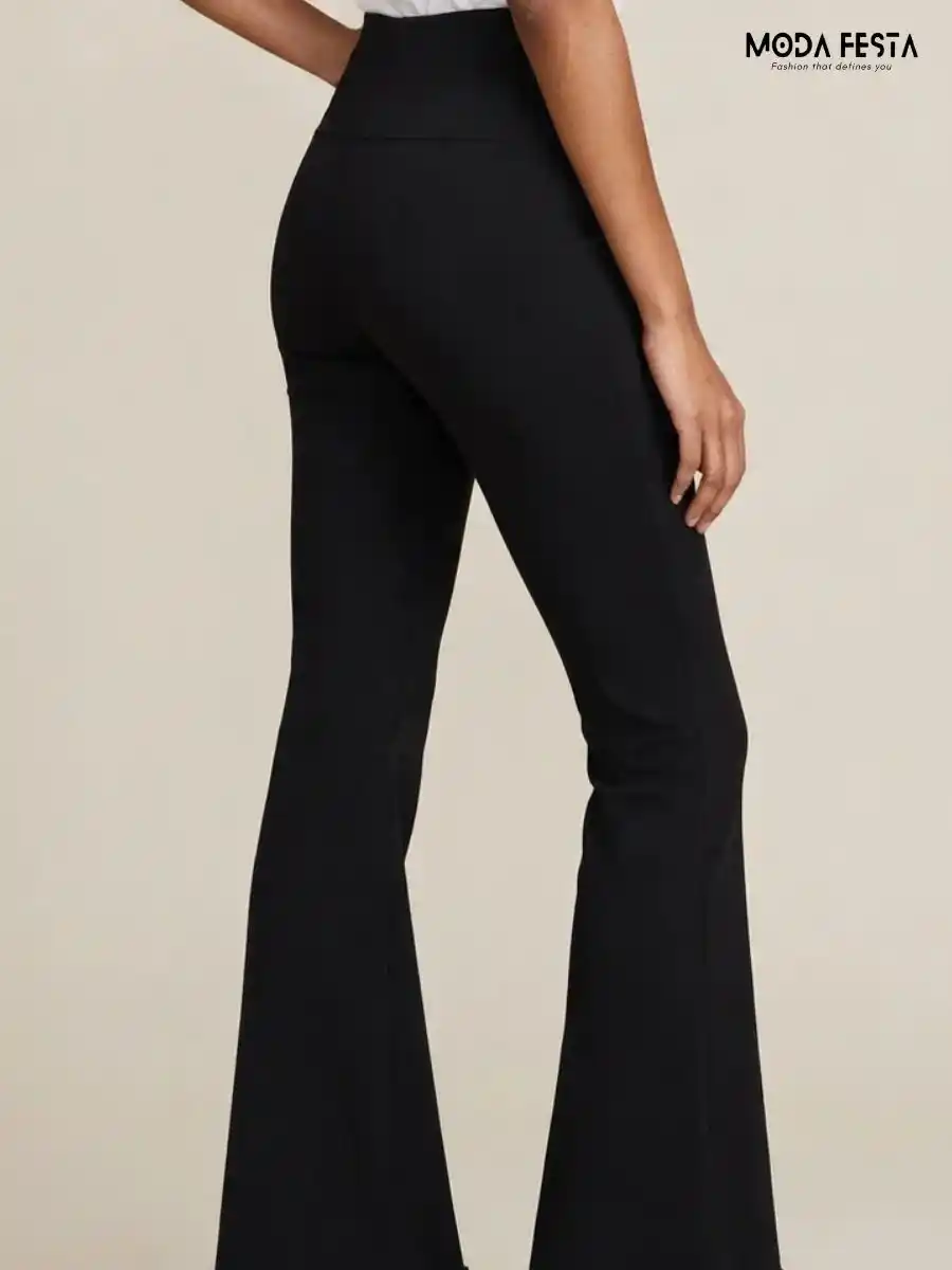 ModaFesta -classic-black-high-waisted-flared-trousers
