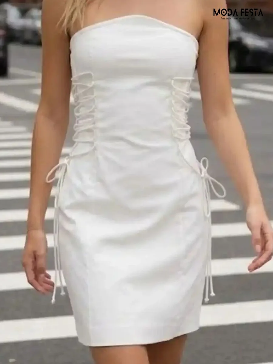 Elegant Tube Dress Side Knot Style