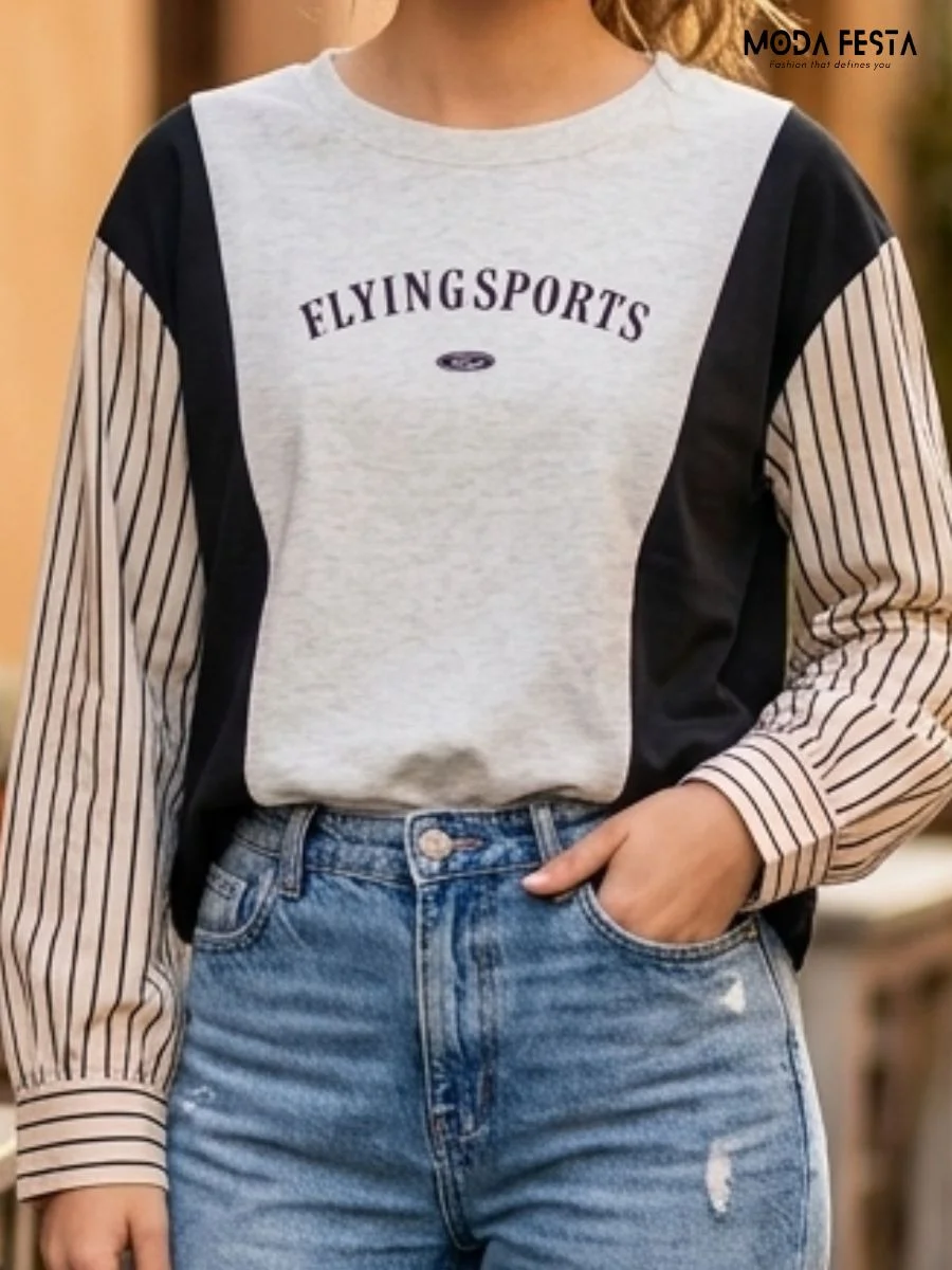 Sporty Casual Stripe Tee