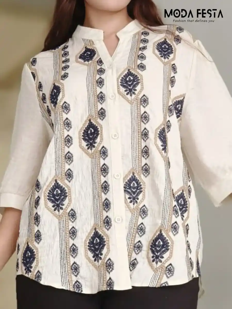 ModaFesta -elegant-embroidered-floral-top-beige