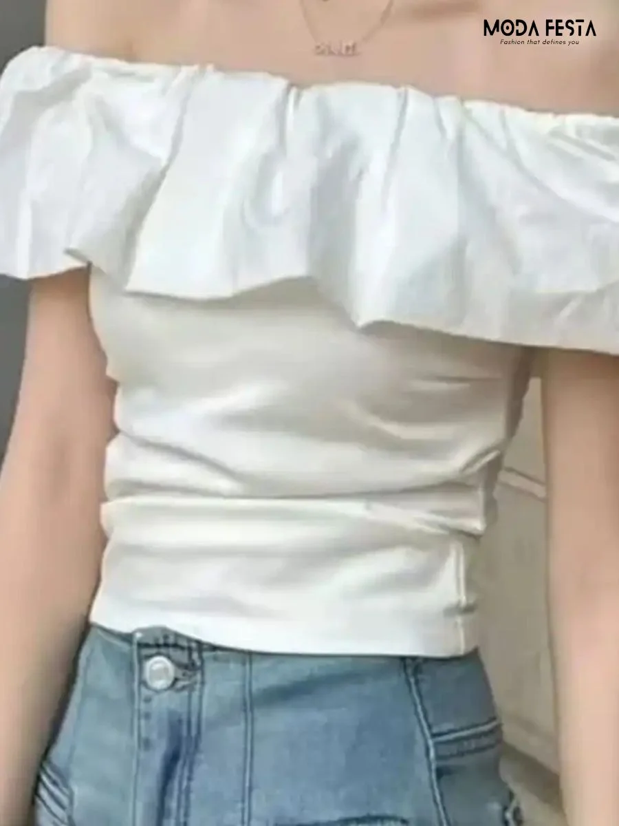 Elegant Off Shoulder Ruffle Top
