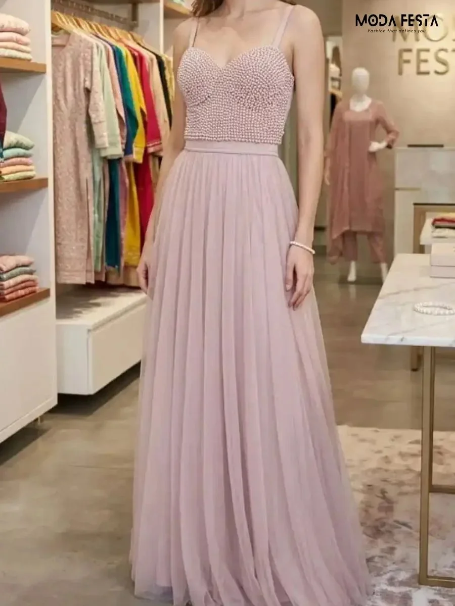 Elegant Embellished A Line Corset Dress