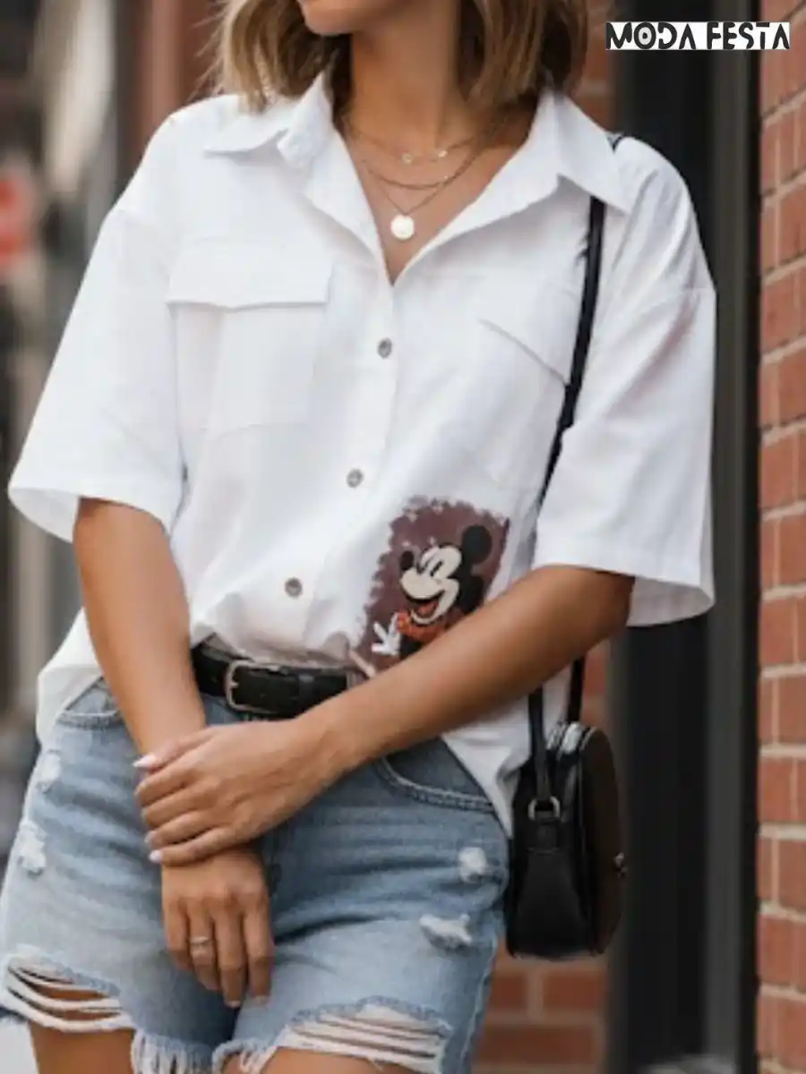 ModaFesta -casual-white-shirt-with-mickey-print-