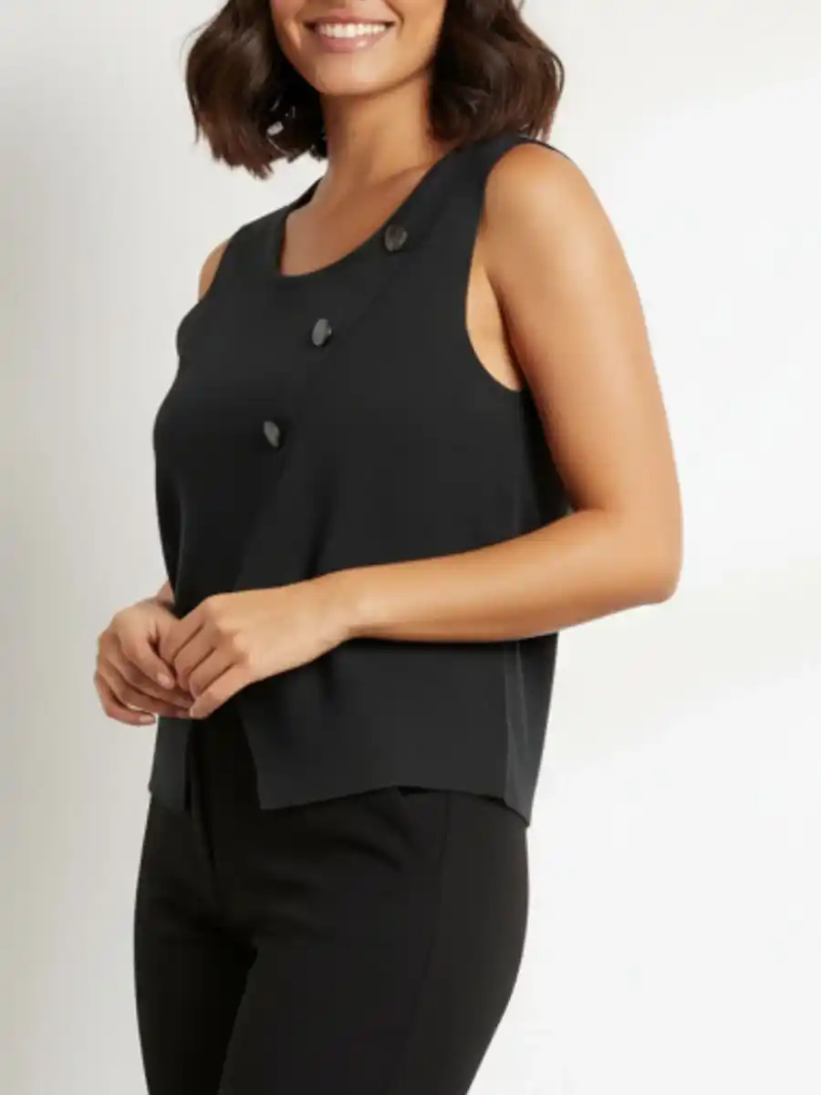 ModaFesta -elegant-waist-coat-crop-top-black