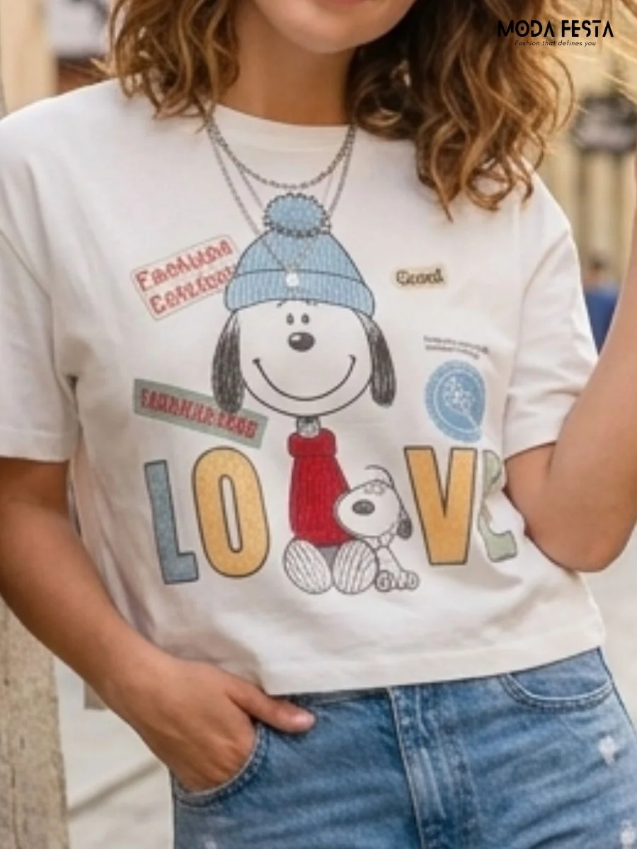 ModaFesta -snoopy-love-graphic-tee