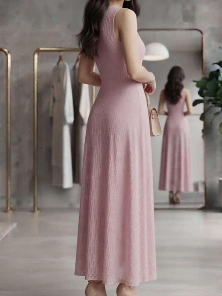 ModaFesta -full-length-high-neck-party-gown-fancy-net-baby-pink