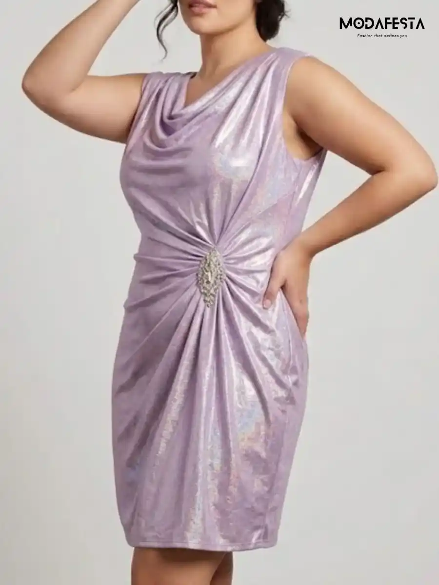 ModaFesta -elegant-shimmer-party-dress-with-side-rhinestone-lavender