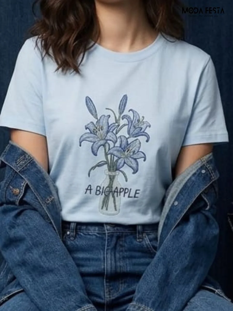 ModaFesta -floral-vase-t-shirt
