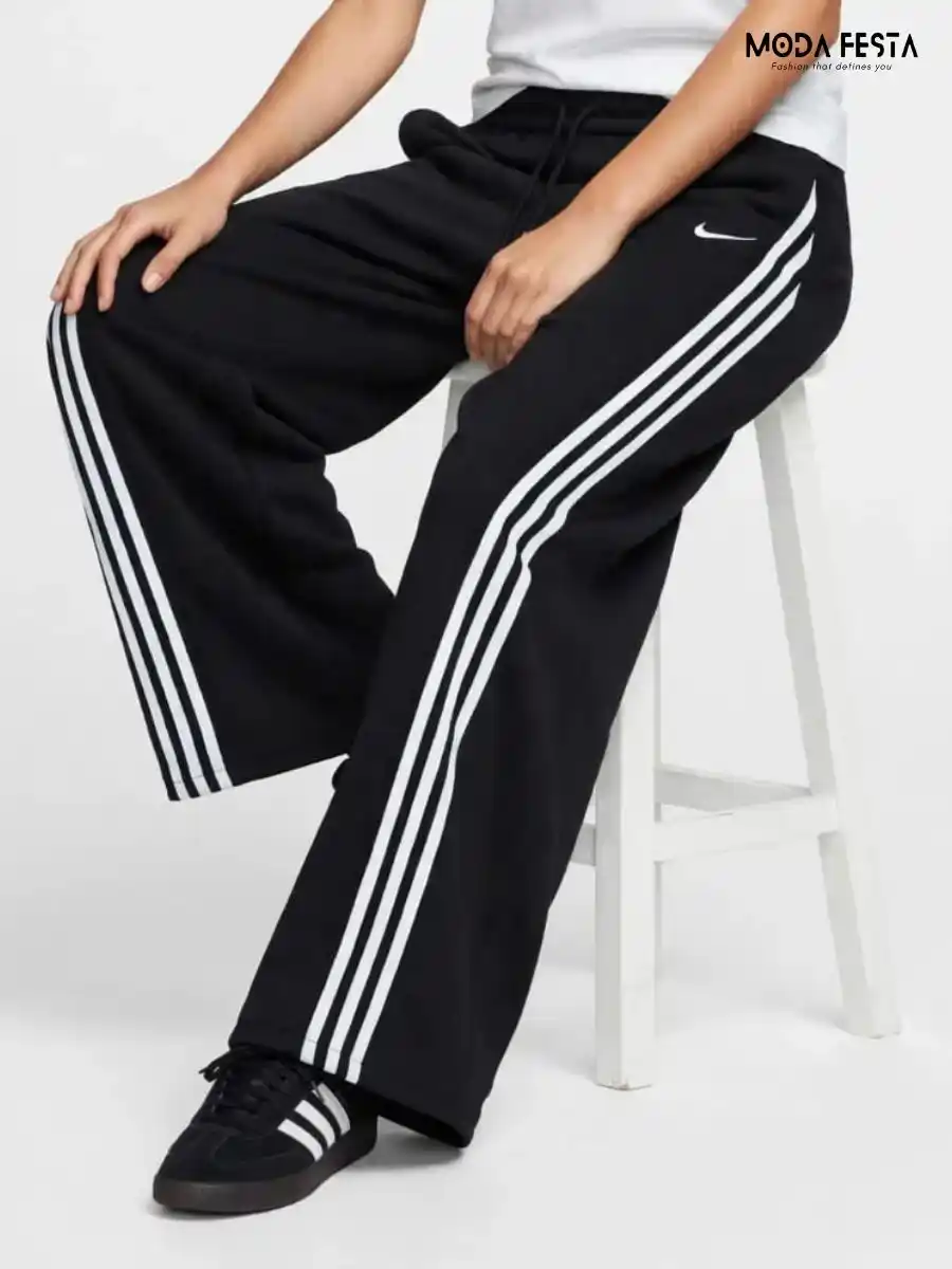 ModaFesta -black-side-stripe-track-pants