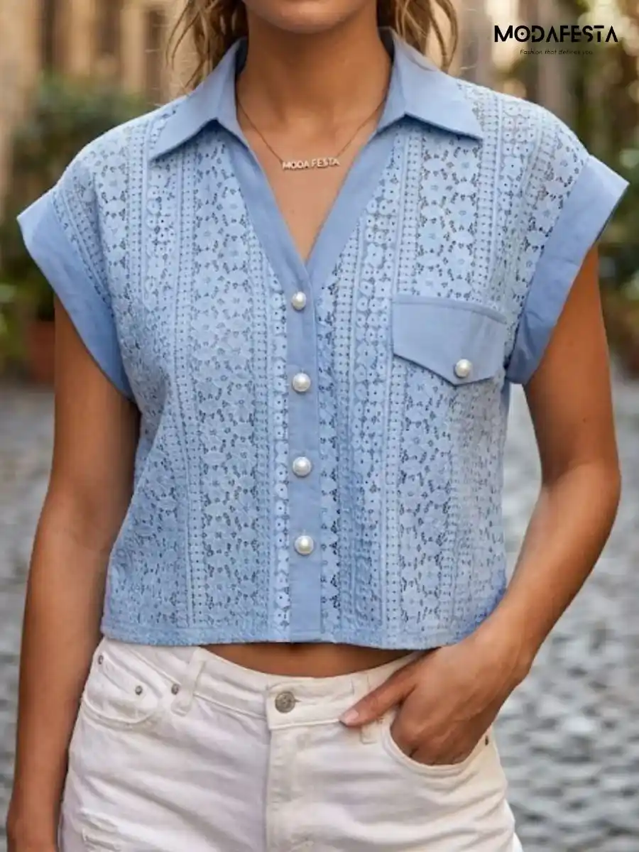 Elegant Floral Lace Shirt