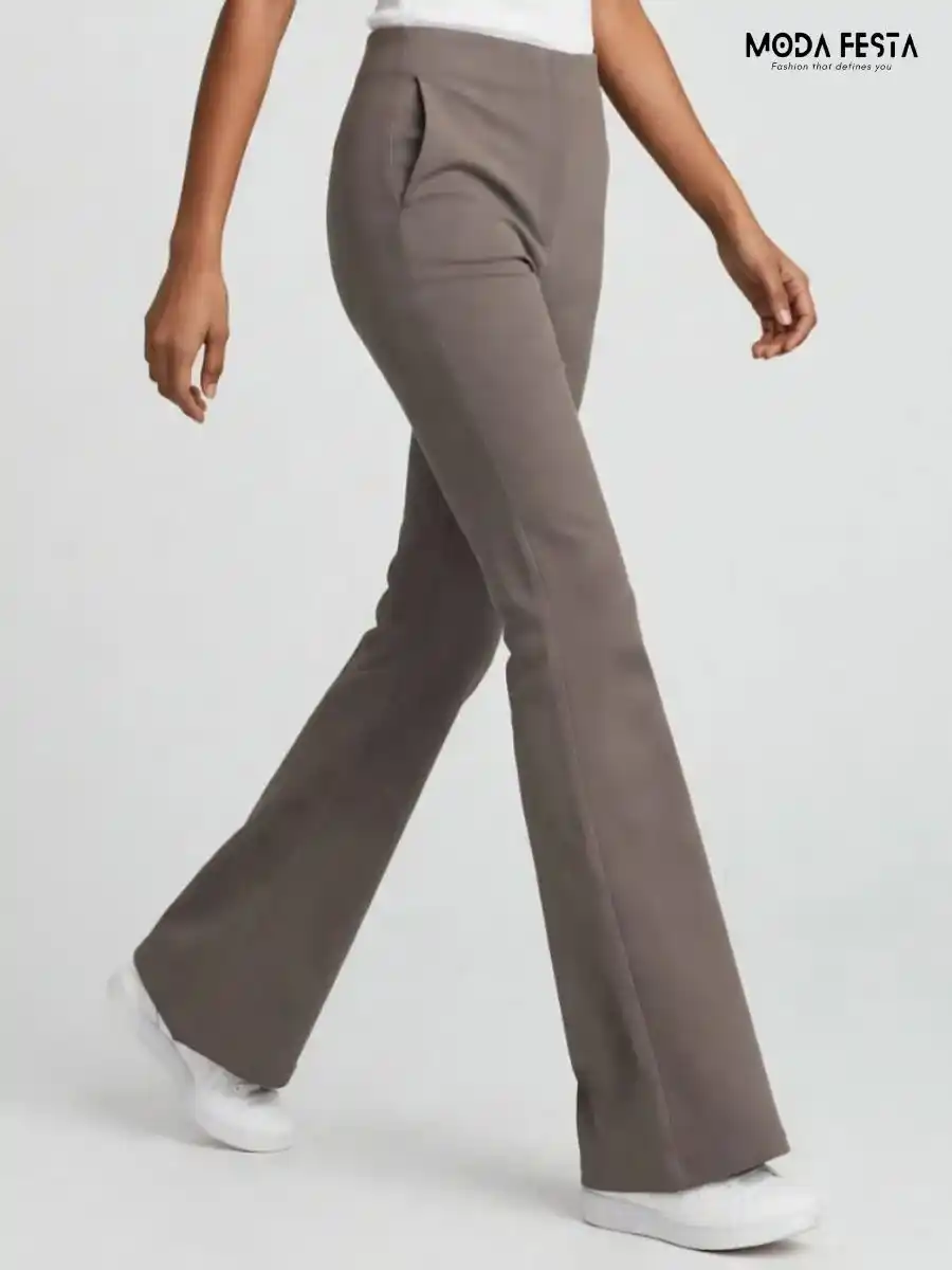 ModaFesta -taupe-high-waisted-flared-trousers
