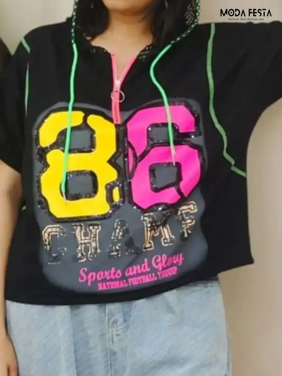 Elegant Hoodies Fancy Print With Zipper