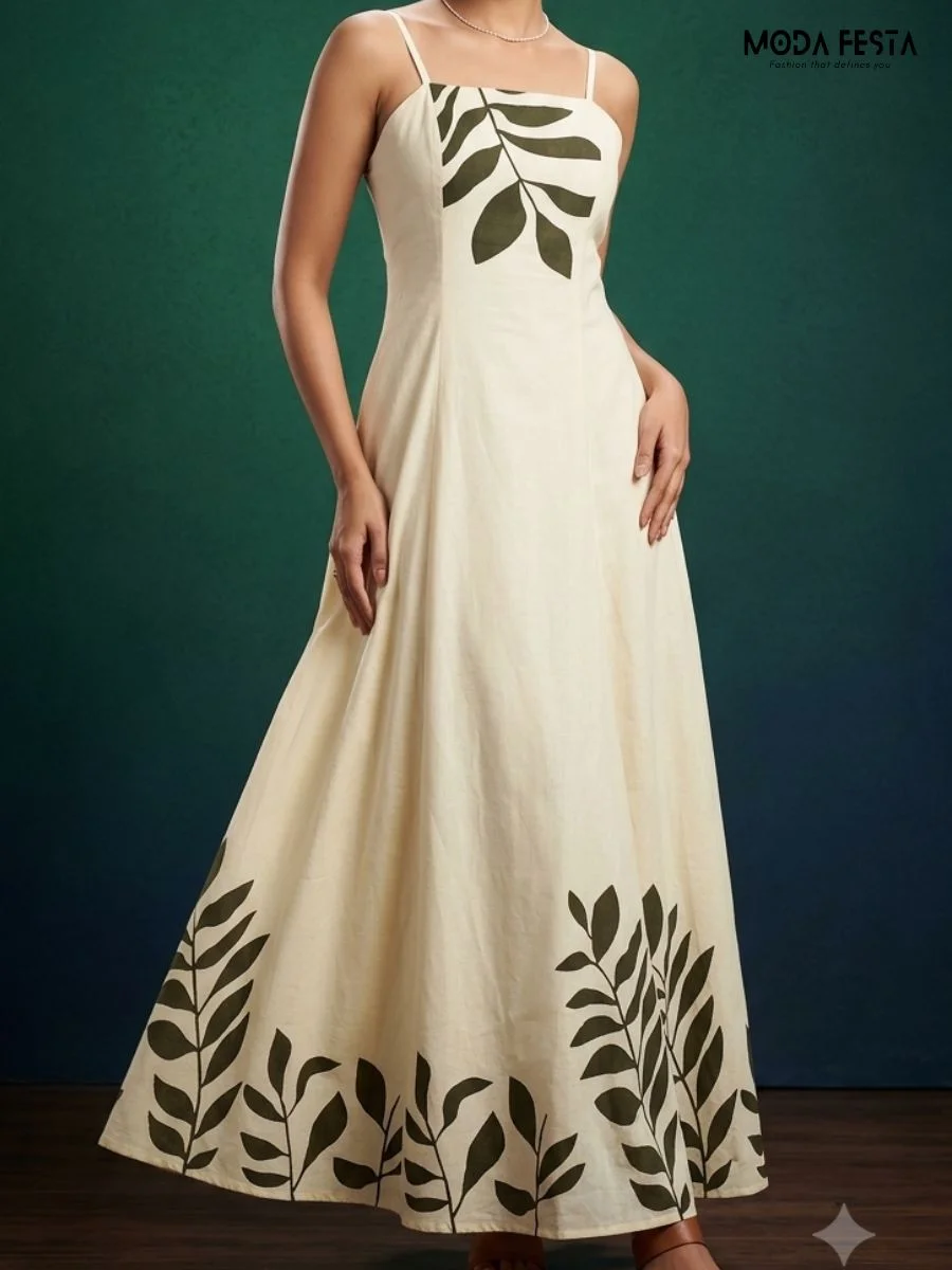 Yellow Leaf Whisper Maxi Dress