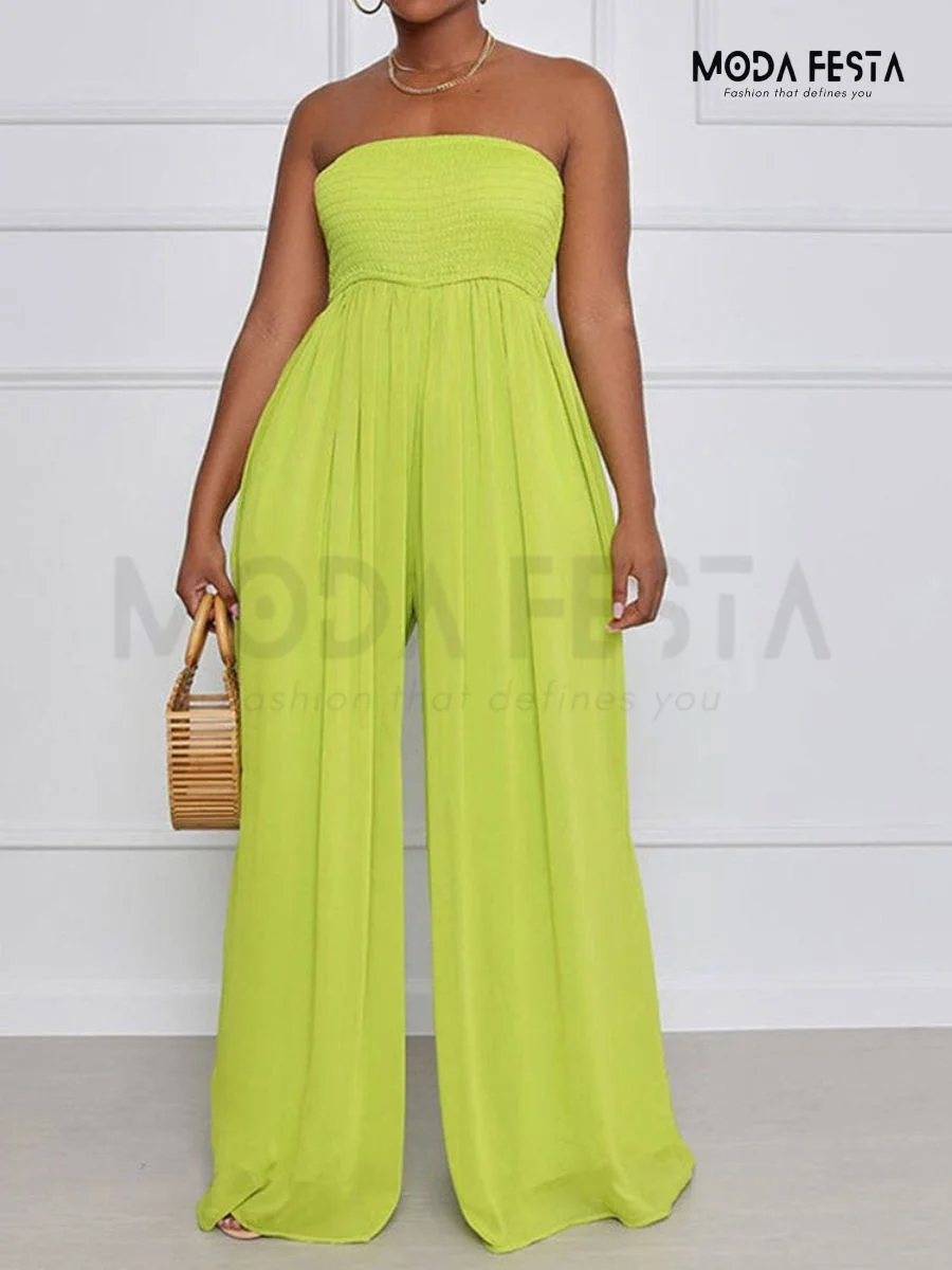 ModaFesta -free-flare-tube-jumpsuit-neon-green